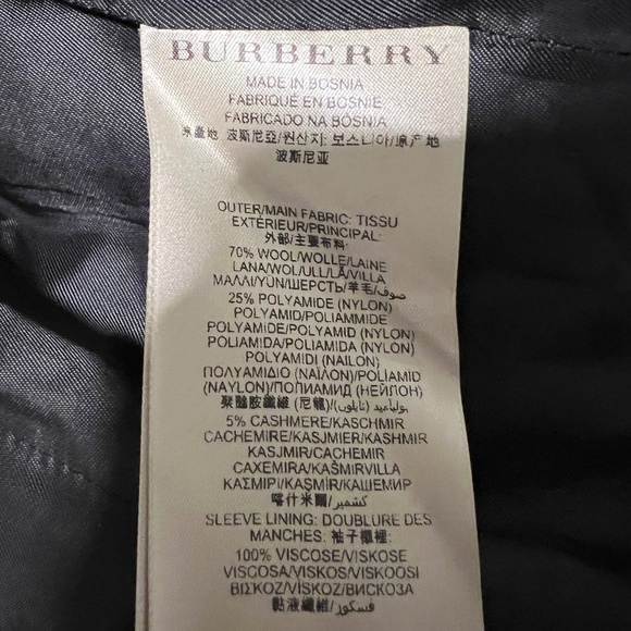 Burberry Mid-Length Wool Cashmere Trench Coat, Black, Size 6 - Picture 8 of 10